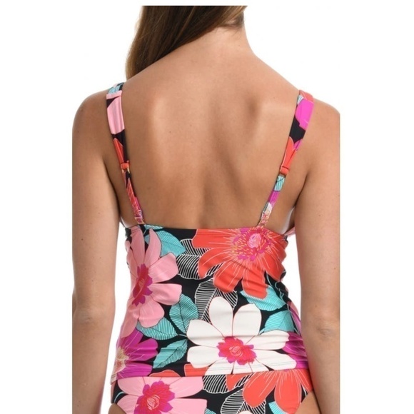New! La Blanca Over the Shoulder‎ Knot Swim Tankini - Picture 2 of 8